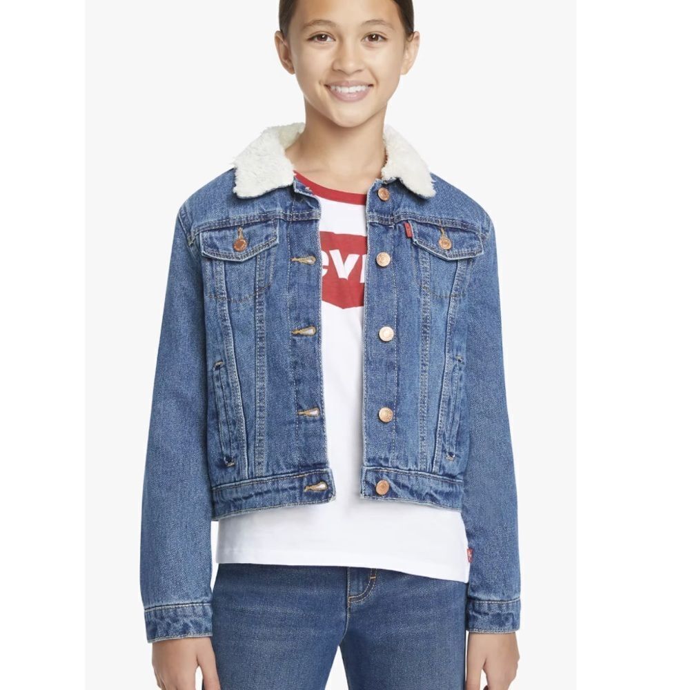 LEVI’S Bestseller SHERPA TRUCKER JACKET BIG GIRLS M Nwt